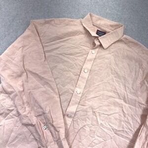 UNTUCKit Button Up shirt Mens XL peach Linen cotton blend casual work light
